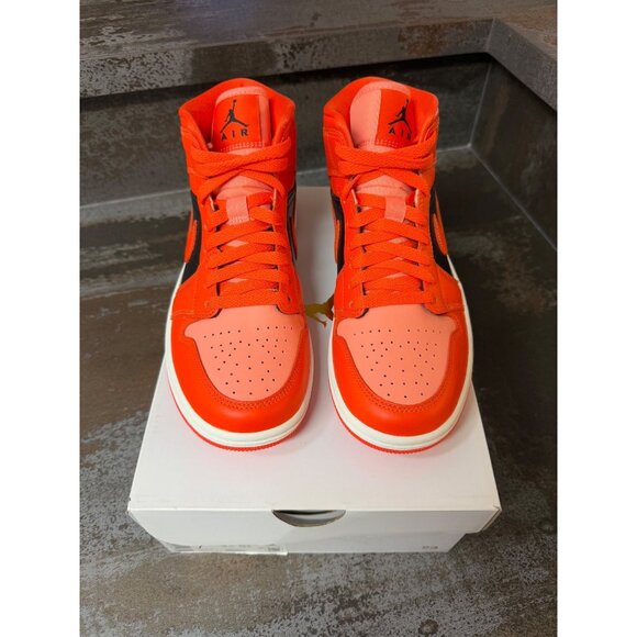 Women's Jordan 1 Mid SE Rush Orange Crimson Bliss Size 7- DM3381-600 - Picture 2 of 9